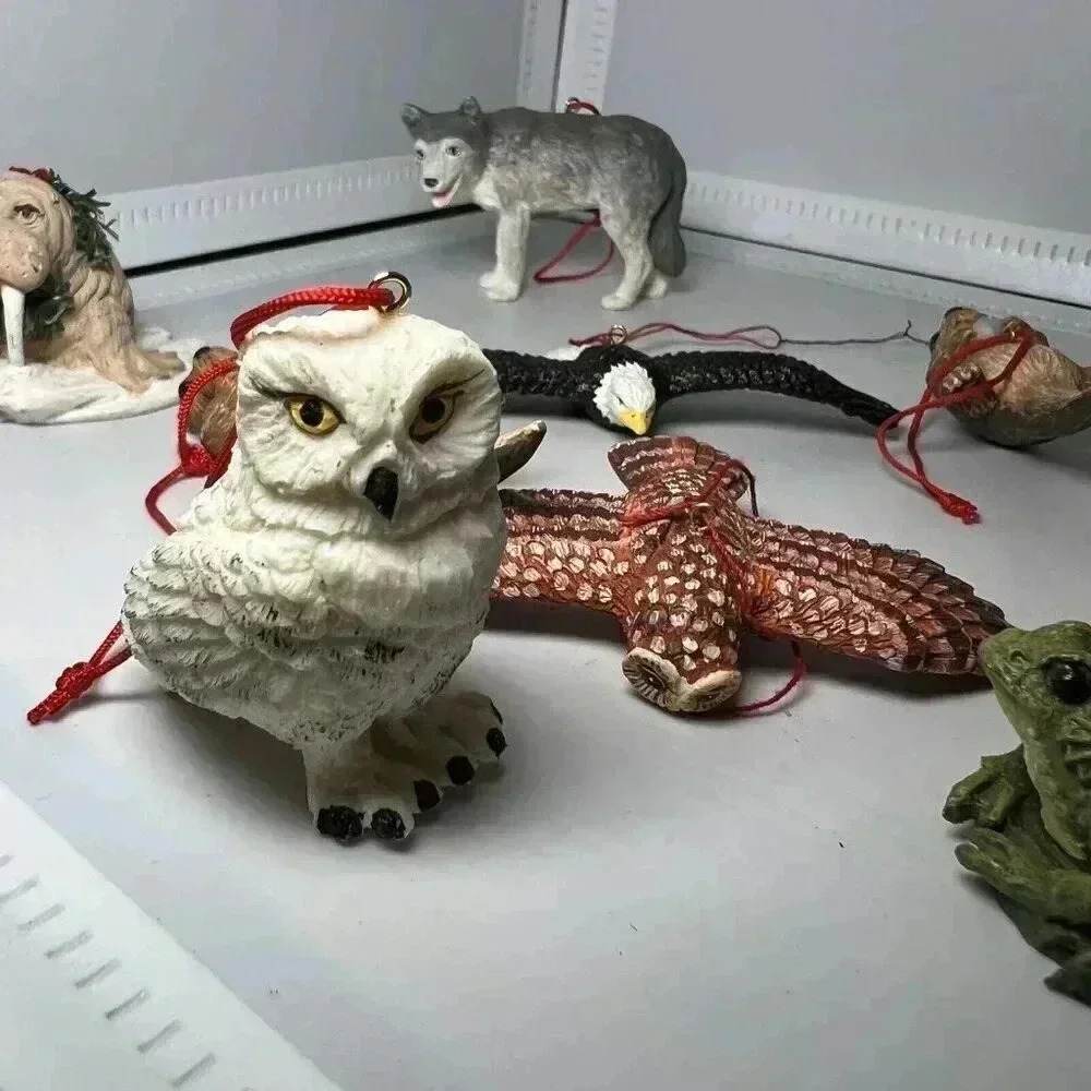 Animal Ornaments Lot Of 10 Frog, Wolf, Owl, Eagle, Otter, Seal, Walrus - Picture 10 of 13